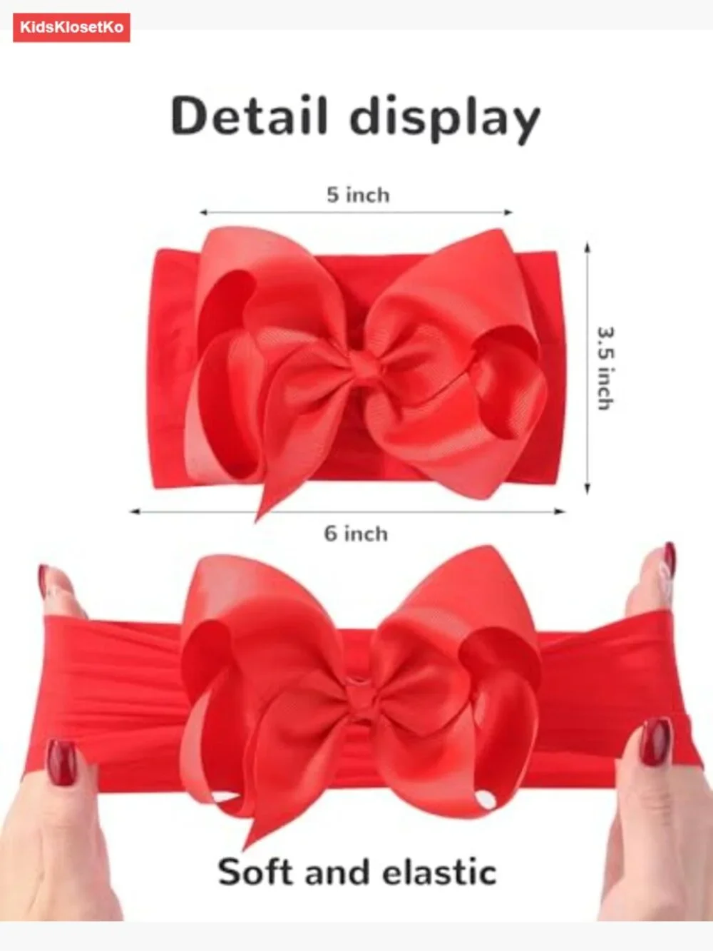20 Stretchy Nylon Bow Headbands for Baby Girls Toddlers Hair Accessories